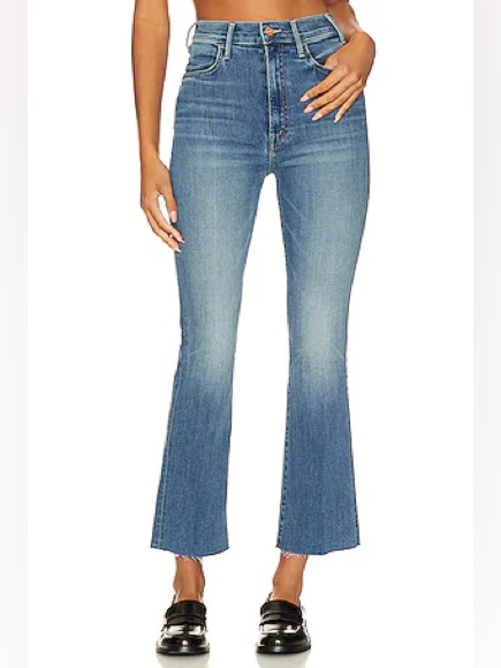 Mother 
The Hustler Ankle Fray Jeans in Healing Jar
